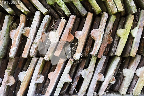 Image of roof tiles in a row