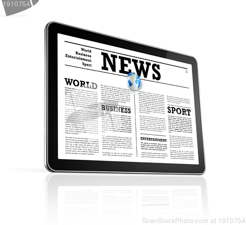 Image of News on a digital tablet pc computer