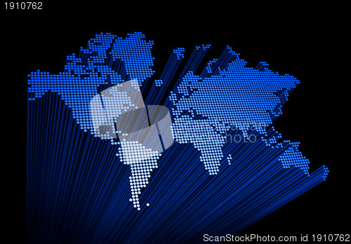Image of three dimensional world map