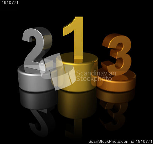 Image of 3D winners number podium