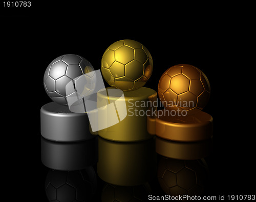 Image of 3D soccer winners podium