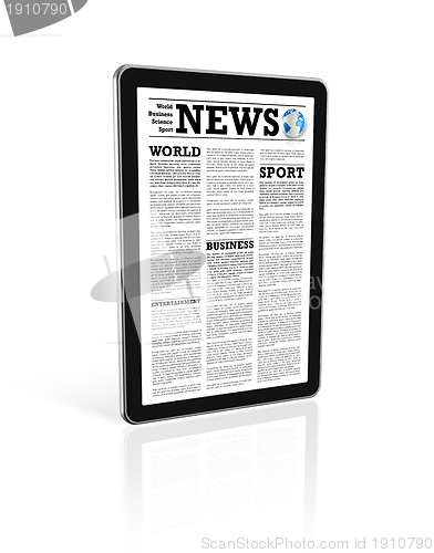 Image of News on a digital tablet pc computer