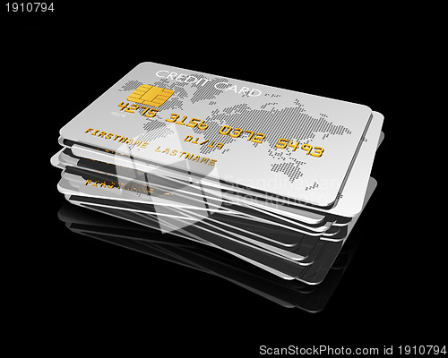 Image of stack of silver credit cards
