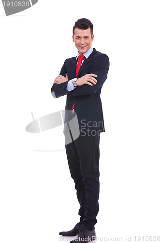Image of young business man full body 