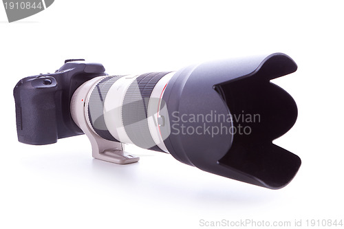 Image of camera with 70-200mm, f2.8 zoom lens 