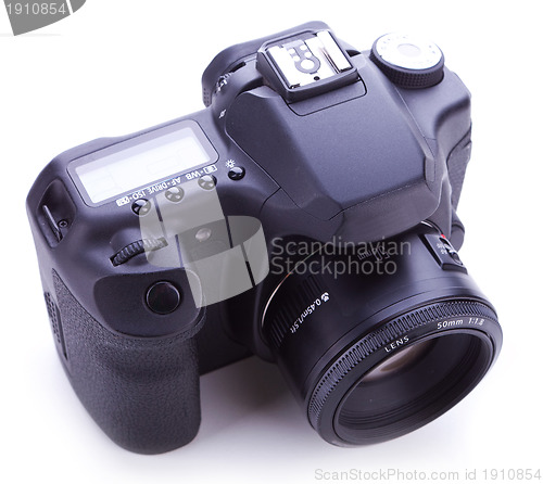 Image of digital photo camera with 50mm lens