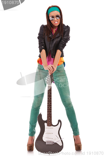 Image of screaming rock and roll woman
