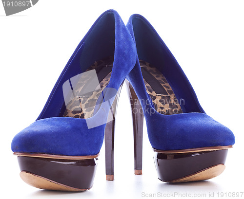 Image of blue high heeled fashion women shoes