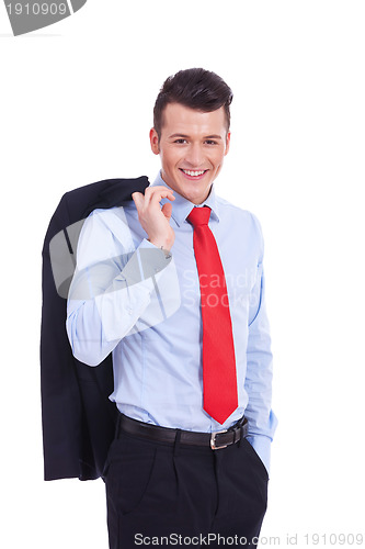 Image of Portrait of relaxed young business man