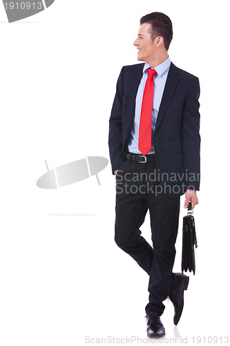 Image of young business man taking a break