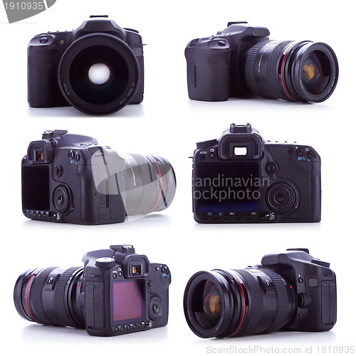 Image of  professional digital camera with a 24-70mm zoom lens