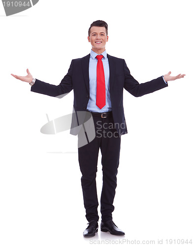 Image of business man with open arms