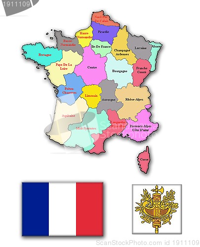 Image of The map and the arms of France
