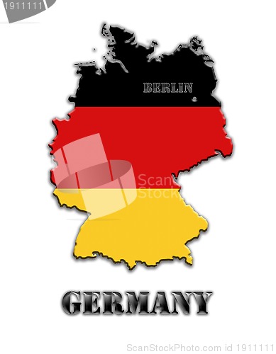 Image of The map under color of a flag of Germany