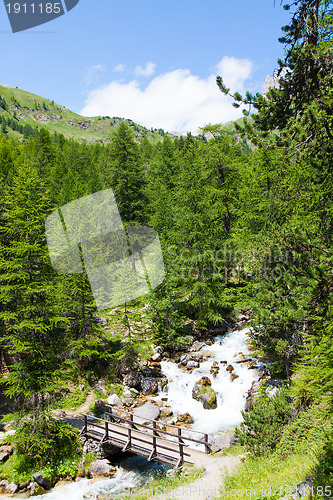 Image of Bridge on mountain river