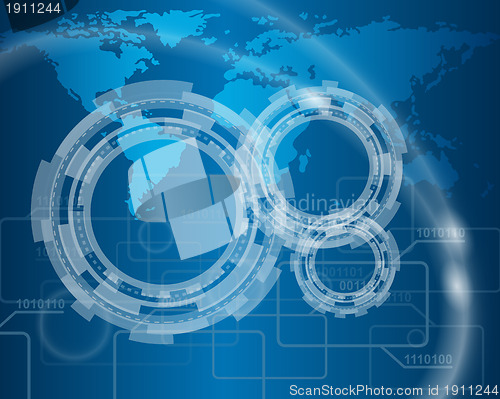 Image of Technological blue background