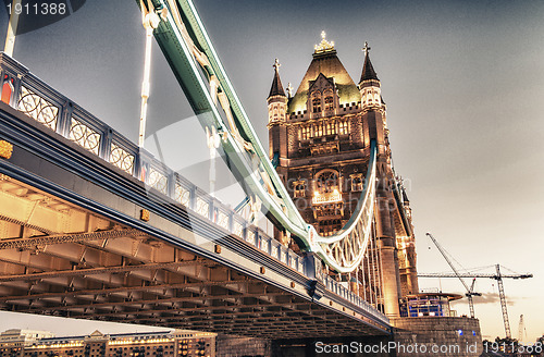 Image of Power of Tower Bridge in Autumn