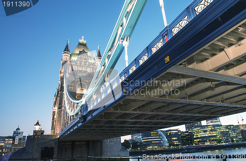 Image of Scenic night view of Tower Bridge in all its magnificence - Lond