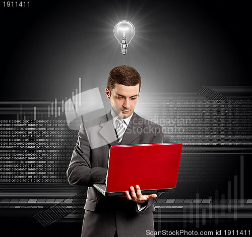Image of Business Man With Laptop