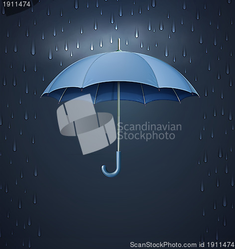 Image of Umbrella with heavy fall rain