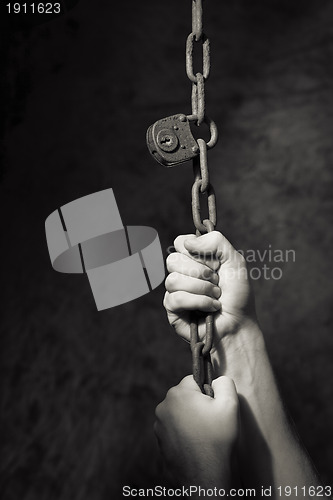 Image of Old Lock and Chain