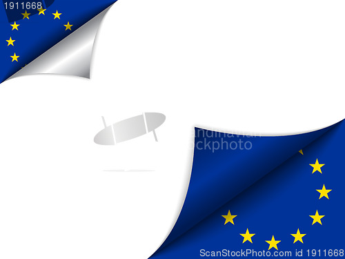 Image of Europe Country Flag Turning Page