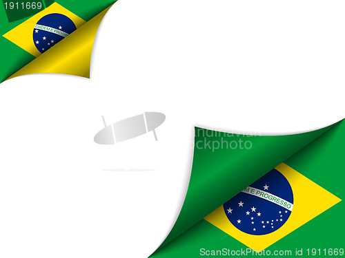 Image of Brazil Country Flag Turning Page
