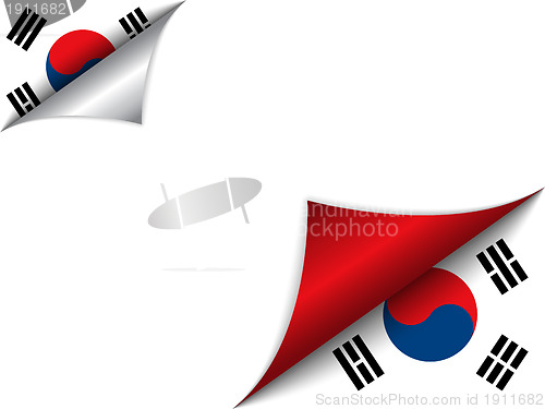 Image of South Korea Country Flag Turning Page