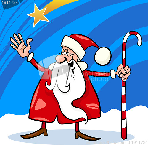 Image of santa claus cartoon christmas illustration