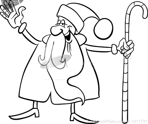 Image of santa claus cartoon for coloring