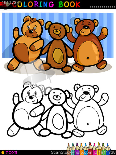 Image of Teddy Bears cartoon for coloring