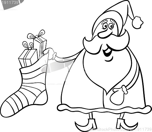 Image of santa claus cartoon for coloring