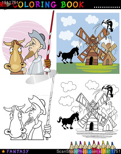 Image of Don Quixote for coloring