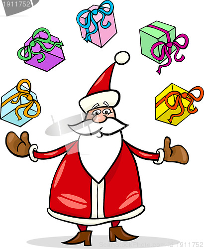 Image of santa claus cartoon christmas illustration