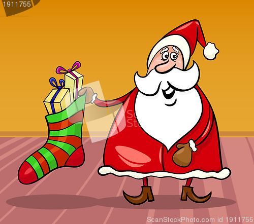 Image of santa claus cartoon christmas illustration