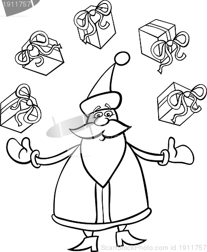 Image of santa claus cartoon for coloring