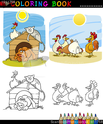 Image of Farm and Companion Animals for Coloring