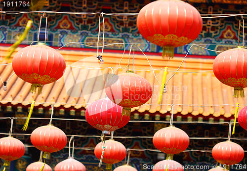 Image of lantern in chinese temple