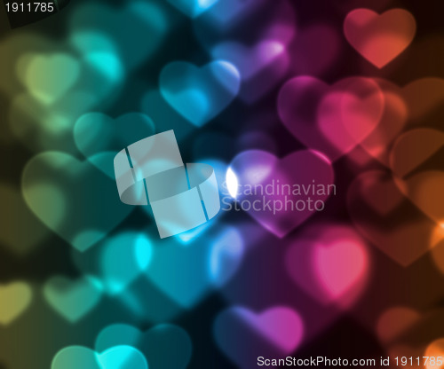 Image of colorful hearts background