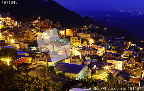 Image of jiu fen village at night, in Taiwan