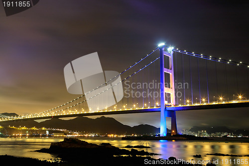 Image of night scene of Tsing Ma bridge