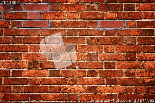 Image of old red brick wall texture