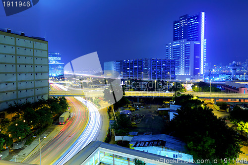 Image of highway in city at night
