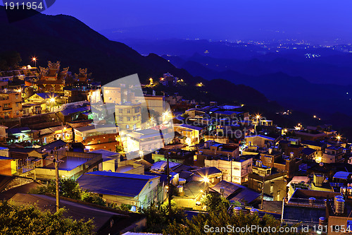 Image of jiu fen village at night, in Taiwan