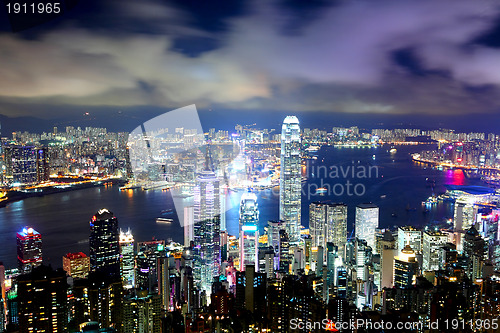 Image of Hong Kong downtown at night