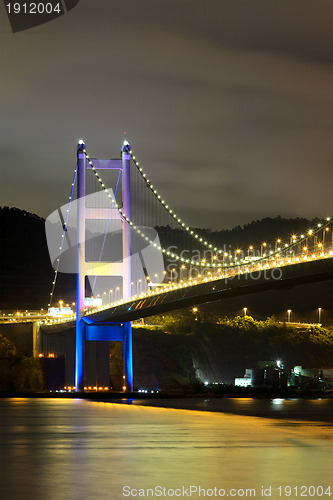 Image of night scene of Tsing Ma bridge