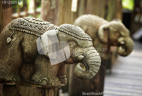 Image of stone elephant statue