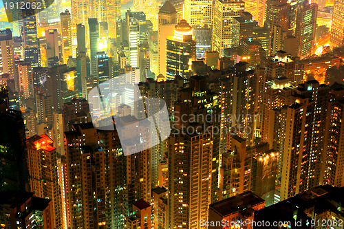 Image of crowded residential building in night