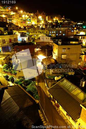 Image of jiu fen village at night, in Taiwan