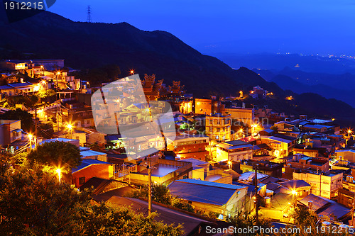 Image of chiu fen village at night, in Taiwan